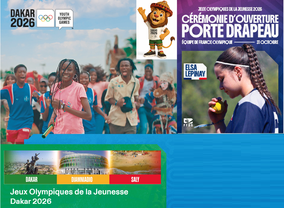 JOJ Dakar 2026 - Elasa Lepinay porte drapeau